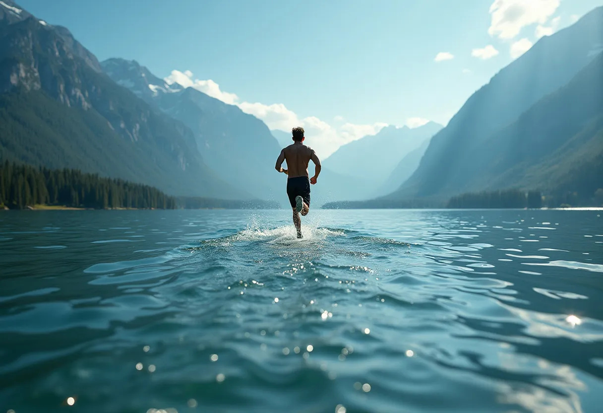 courir dans l eau
